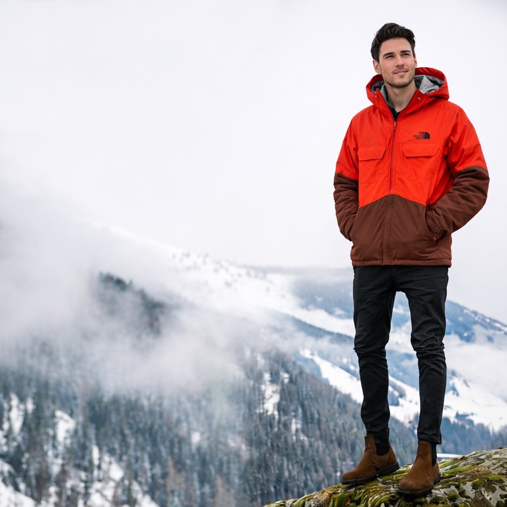 THE NORTH FACE BROGODA INSULATED HOODED JACKET LONG SLEEVE COAT ALL WEATHER